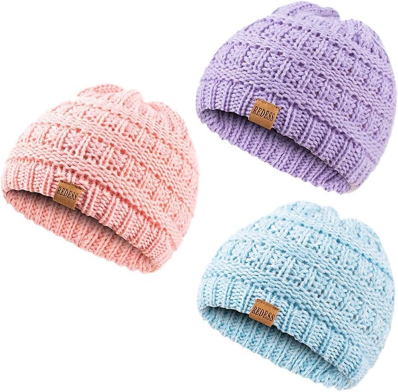 REDESS Baby Kids Winter Warm Hats, Infant Toddler Children Beanie Knit Cap Girls Boys - Image 1
