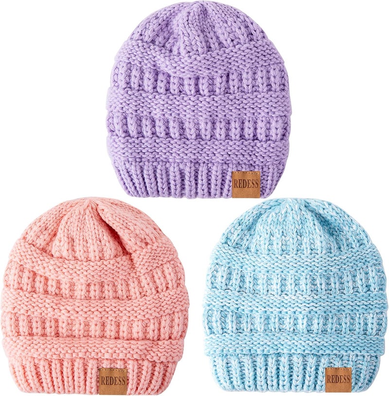 REDESS Baby Kids Winter Warm Hats, Infant Toddler Children Beanie Knit Cap Girls Boys - Image 2