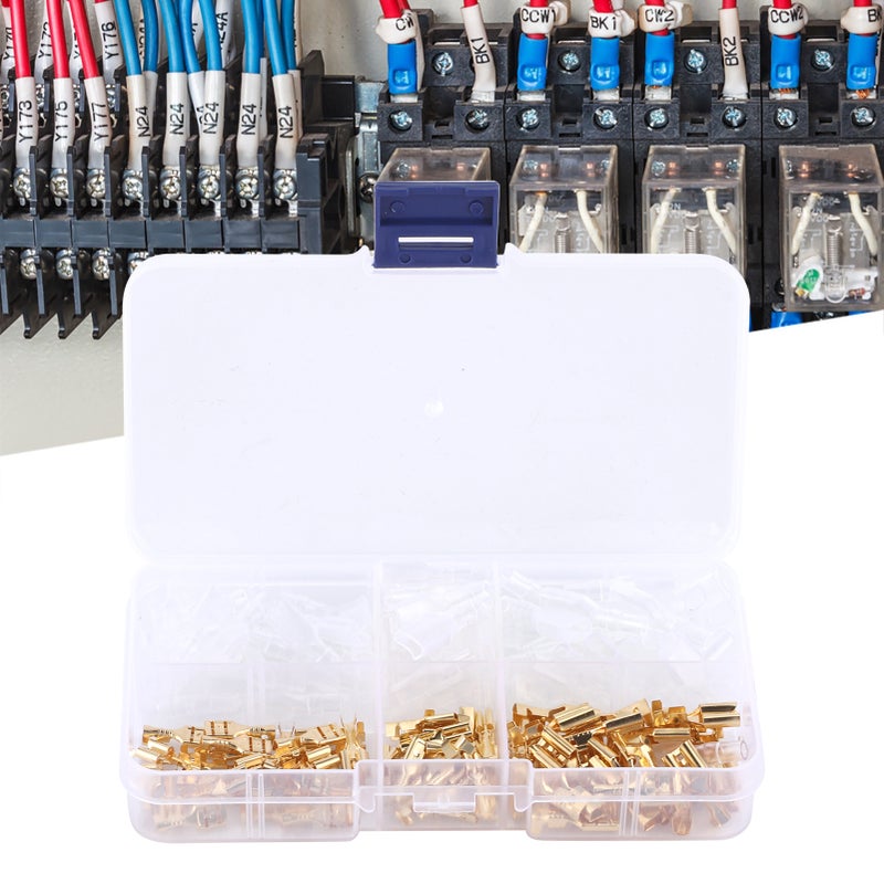Golden Female Crimp Terminal Electric Wire Connector Set with Sheath 2.8mm / 4.8mm / 6.3mm - Image 4