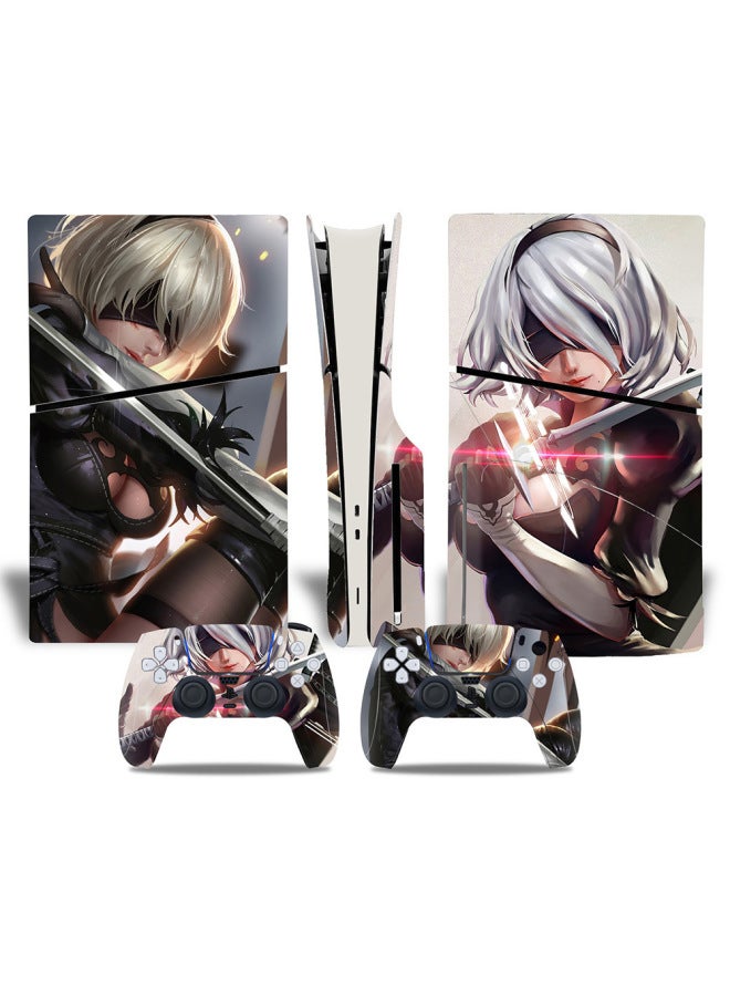 general Straight Hair PS5slim Sticker PS5 Game Console PS5S Optical Drive Version Color Film P5SLIM Full Package Host Film-Color:XY-PS5SDisc-0103 - Image 5