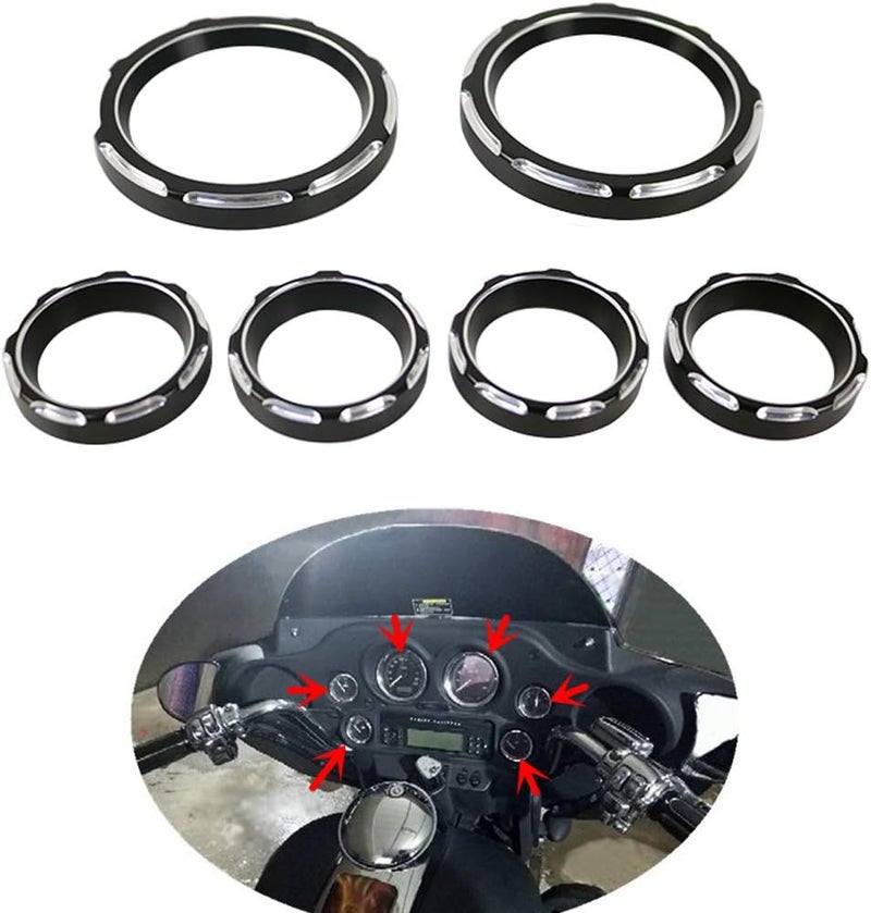 MORYEN Speedometer Gauge Burst Bezel Kit for Harley Touring Models 1996-2013 - Image 1