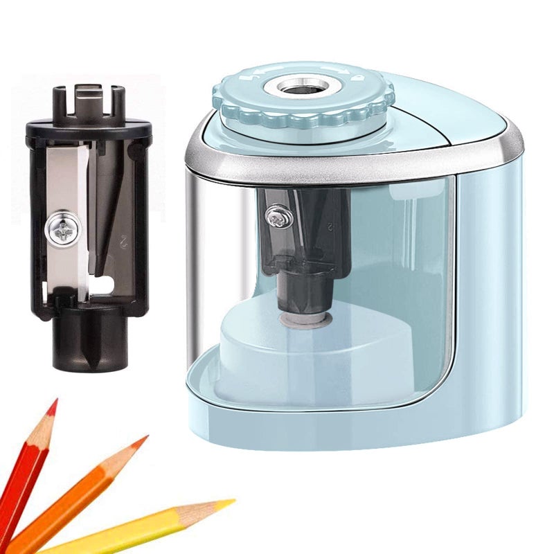 Aogwat Pencil Sharpener Electric Pencil Sharpener for Kids, Blade to Fast Sharpen, Suitable for No.2/School/Classroom/Office/Home (Blue) - Image 1