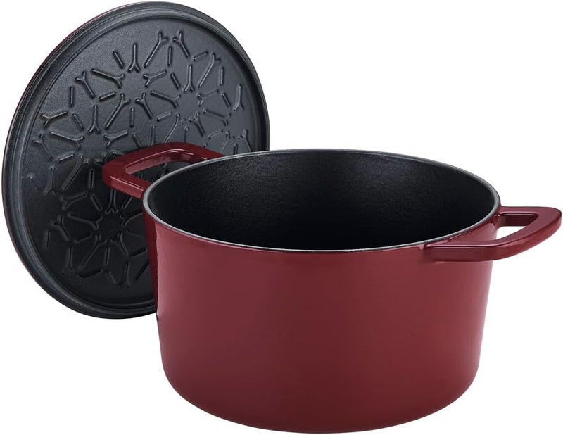 Fissler Moments Collection/Enamelled Cast Iron Round Casserole Dish (Ø 20 cm) Cast-Iron Casserole Pot Cocotte AromaStar Function Induction - Burgundy Red Temp fluctuation resistant crafted quality - Image 5