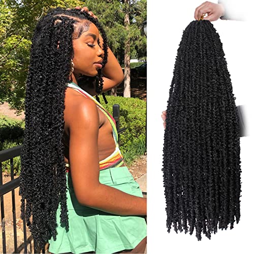 ZRQ 36 Inch Butterfly Locs Crochet Hair 6 Packs Prelooped Distressed Locs Long Butterfly Locs Crochet Braids Hair Synthetic Goddess Locs Hair Extensions for Women 36 Inch1B