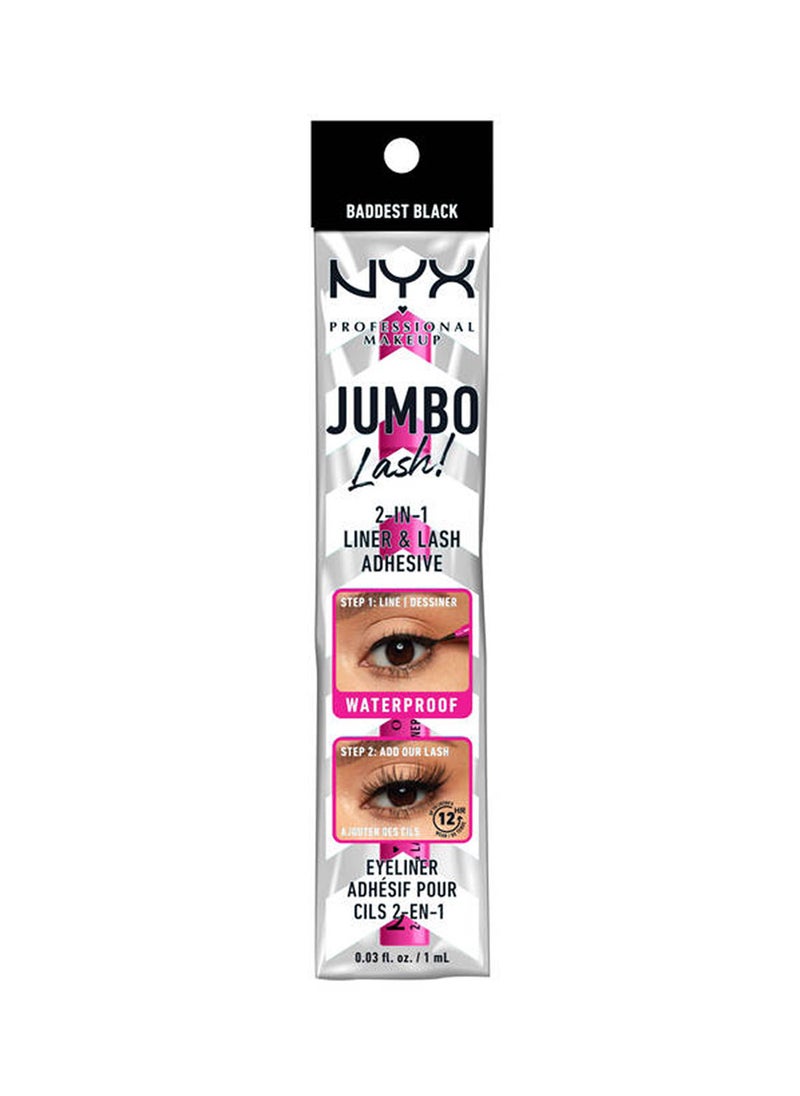 NYX PROFESSIONAL MAKEUP JUMBO 2IN1 LINER & LASH, BADDEST BLACK  - Image 4