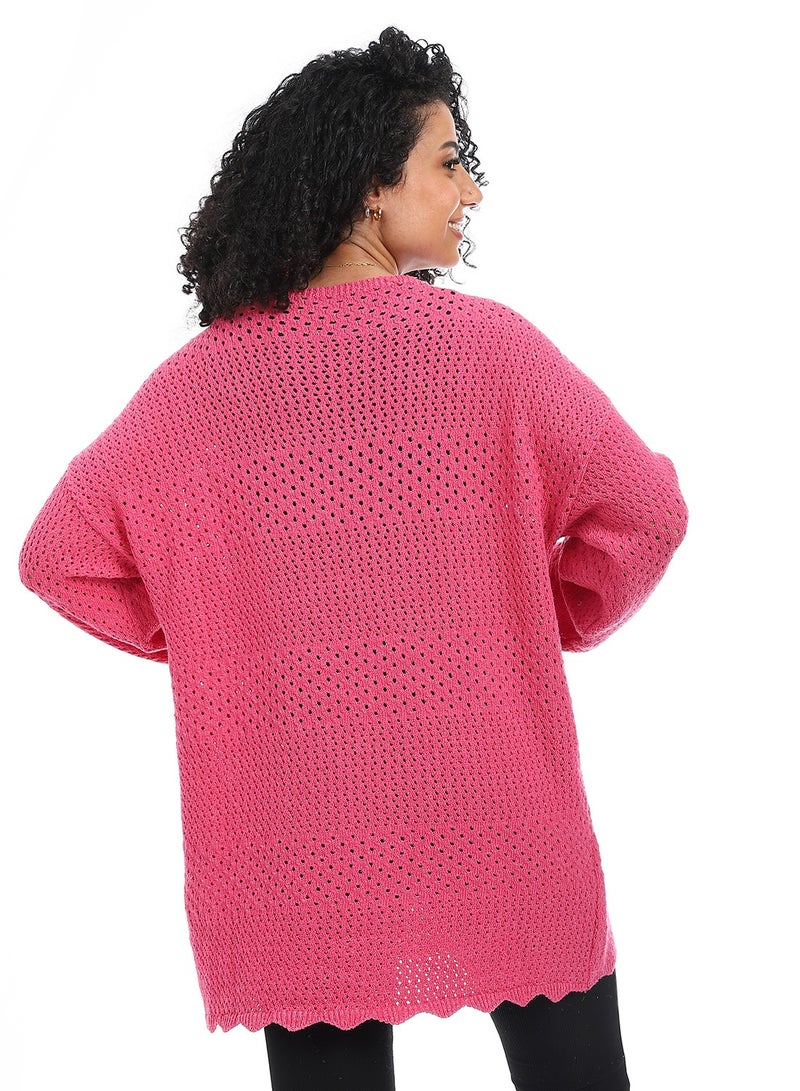 Caesar Women Wool Long Pullover Round Neck  - Image 5