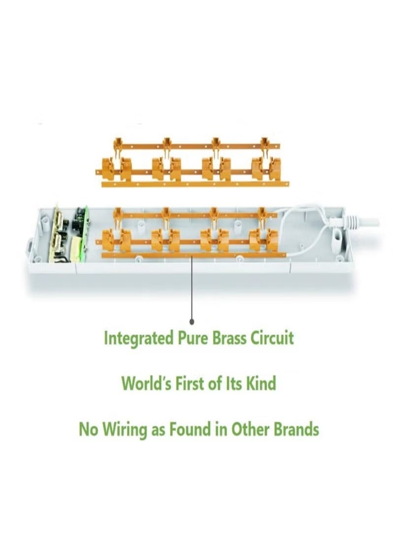 Extension Cord, 3 Socket power Extension board with 3 switch and 3 Meter length - Image 2
