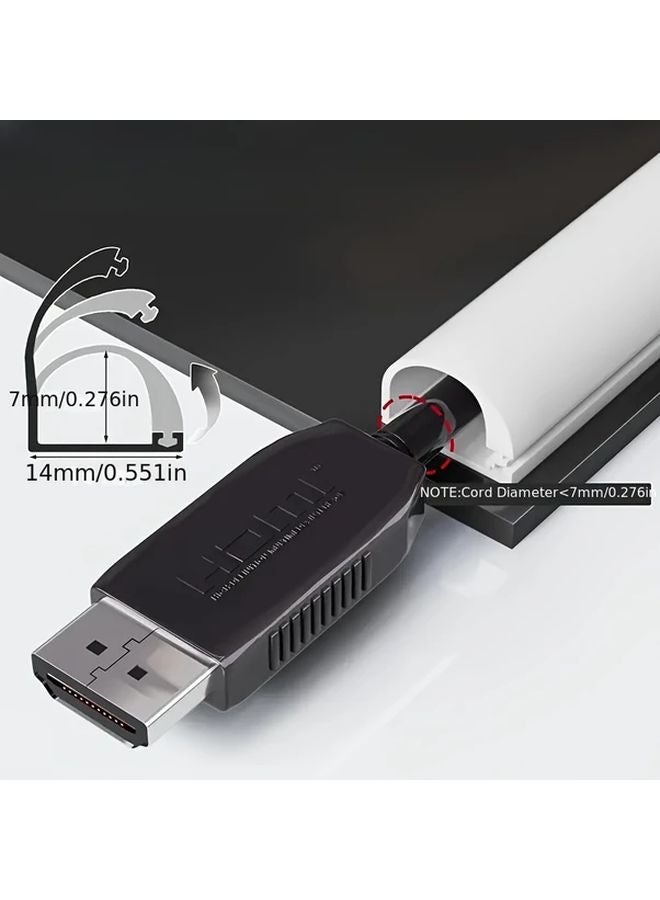 78.74 Inch Grey Flexible Cable Channel Heavy Duty Rubber Wire Conduit for Ethernet USB C RJ45 - Image 3