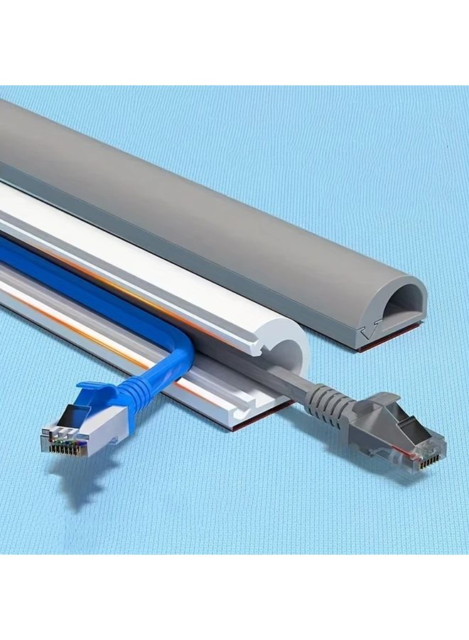 78.74 Inch Grey Flexible Cable Channel Heavy Duty Rubber Wire Conduit for Ethernet USB C RJ45 - Image 2