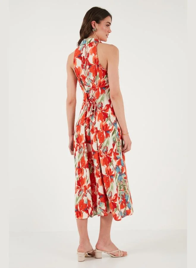 Lela  Lela Patterned Slim Fit Buttoned Midi Length Shirt Dress Women's DRESS 6772451 for Women | Best Price UAE