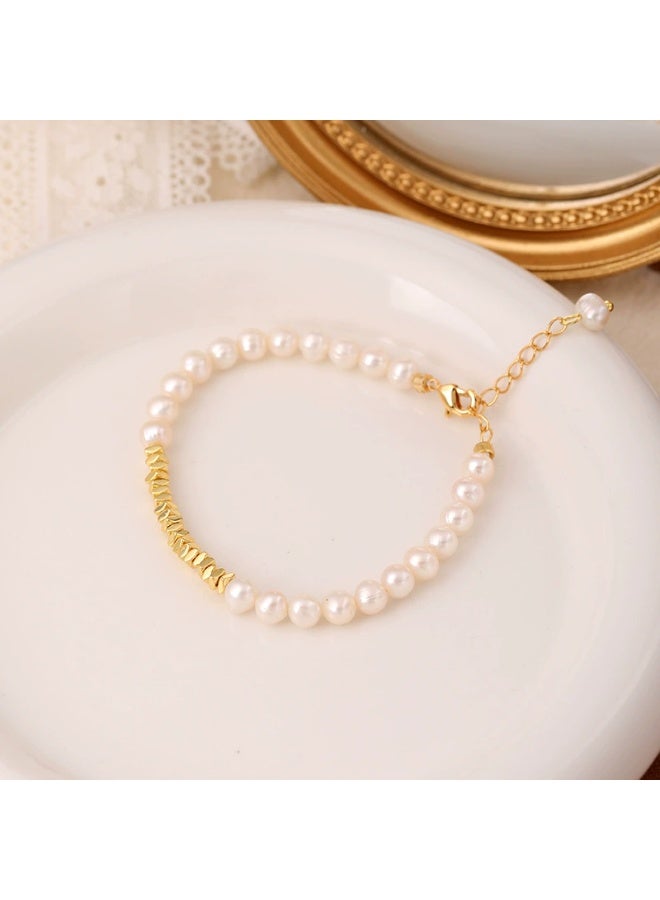 Goolsky Light Luxury High-End Korean-Style Fashion Pearl Bracelet - Internet Celebrity Niche Design with Zircon, Aesthetic Elegant Bangle for Women, Versatile and Stylish Jewelry - Image 3