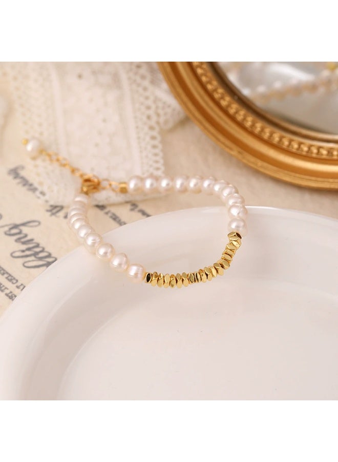 Goolsky Light Luxury High-End Korean-Style Fashion Pearl Bracelet - Internet Celebrity Niche Design with Zircon, Aesthetic Elegant Bangle for Women, Versatile and Stylish Jewelry - Image 4