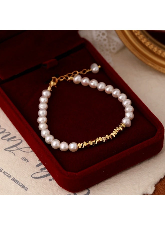 Goolsky Light Luxury High-End Korean-Style Fashion Pearl Bracelet - Internet Celebrity Niche Design with Zircon, Aesthetic Elegant Bangle for Women, Versatile and Stylish Jewelry - Image 2