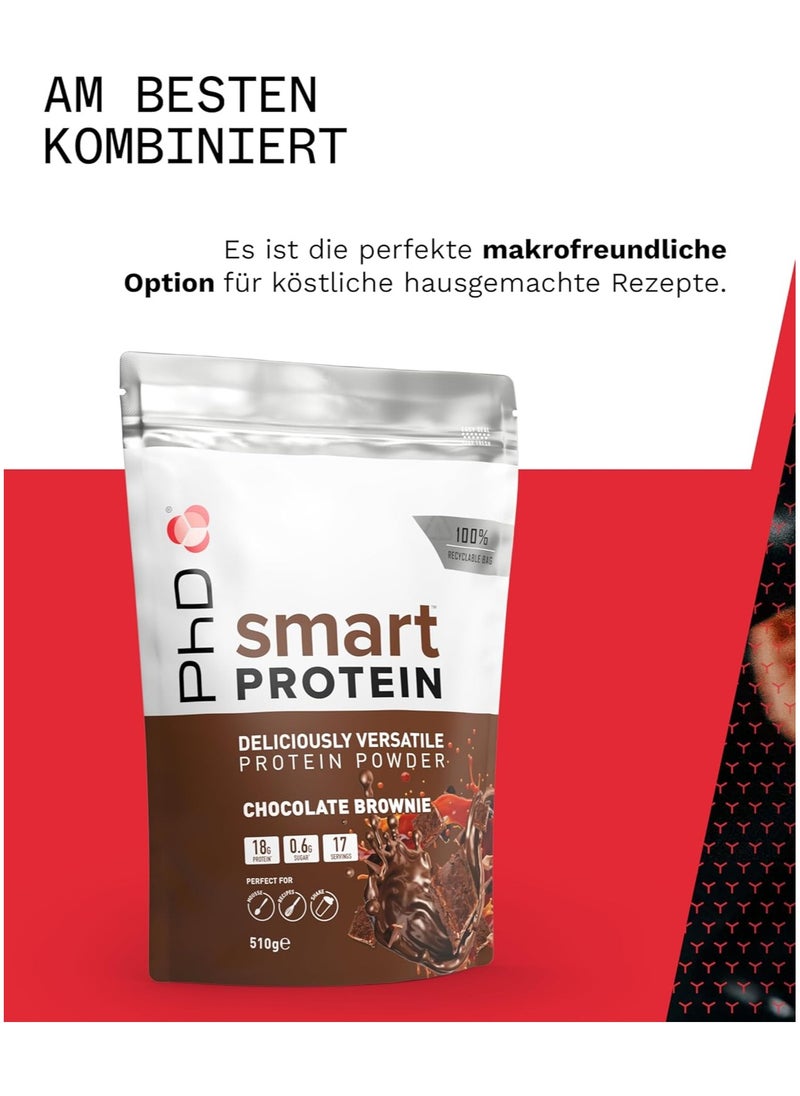 PhD Smart Protein Deliciously Versatile Protein Powder Chocolate Brownie 18g Protein 0.6g Suger 17 Servings 510g  - Image 5
