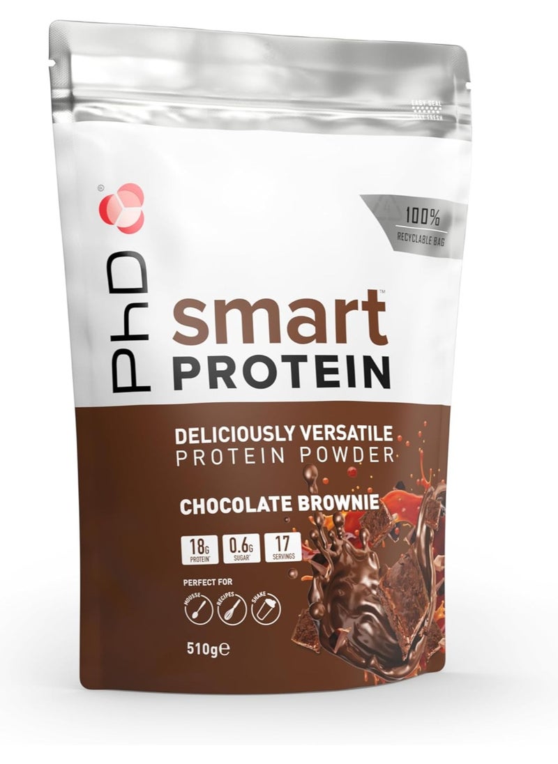 PhD Smart Protein Deliciously Versatile Protein Powder Chocolate Brownie 18g Protein 0.6g Suger 17 Servings 510g  - Image 1