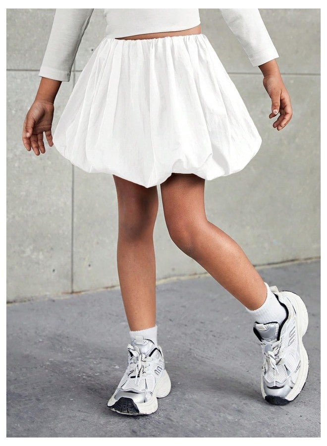 ميك ميشيك تنورة قصيرة مكشكشة للبنات الصغيرات من MakeMeChic، ملابس بنات بيضاء مقاس 7 سنوات - Image 4