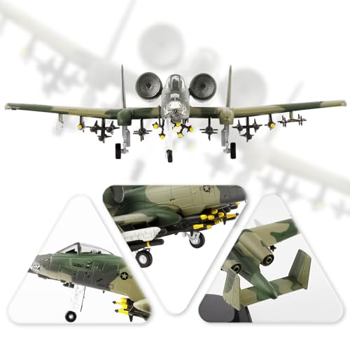 HANGHANG 1:100 Military Model Plane A-10 Thunderbolt II Warthog Alloy Fighter Plane Model,Model Airplane for Collection and Gift (Camouflage Paint). - Image 2