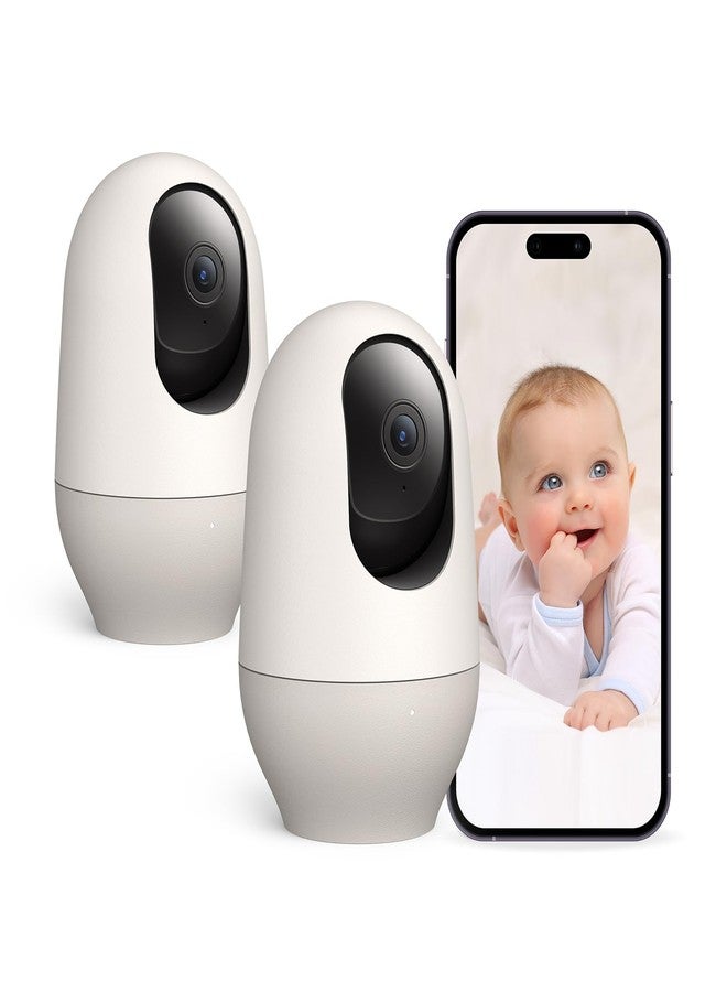 Nooie Baby Monitor 2 Pack, WiFi 360-Degree 1080P Smart Camera With Motion Tracking, Night Vision, Two-Way Audio, Sound Detection, Works With Alexa, SD Card and Cloud - Image 1