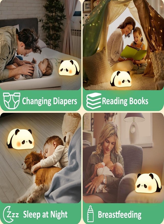 TechPride Panda Night Lamp | Tap Color Change Silicon Lamp | Rechargeable Cute Bedside Lamp for Kids, Girls & Boys | Bedroom Decor, Valentine Gift & Nightlight (White - Sleeping Panda Lamp) - Image 3