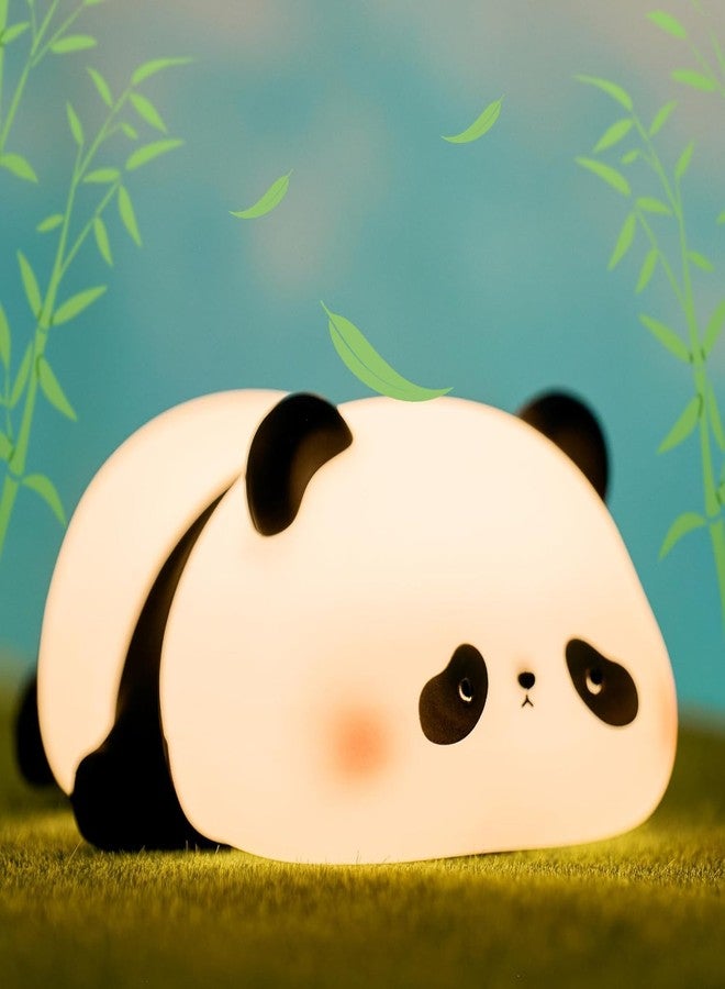 TechPride Panda Night Lamp | Tap Color Change Silicon Lamp | Rechargeable Cute Bedside Lamp for Kids, Girls & Boys | Bedroom Decor, Valentine Gift & Nightlight (White - Sleeping Panda Lamp) - Image 1