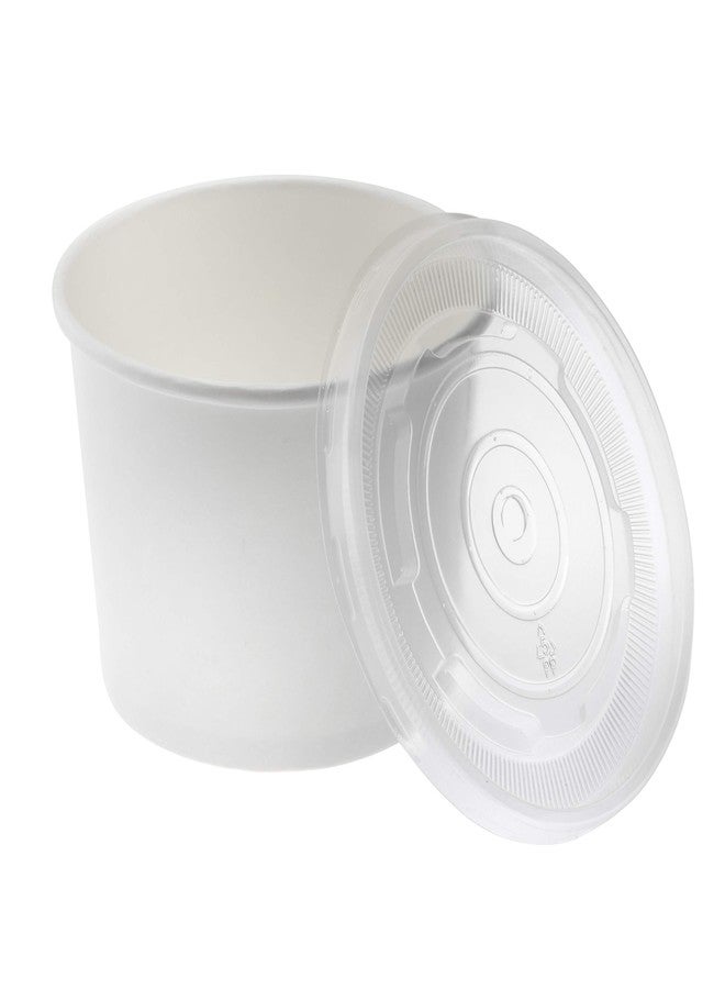 NYHI Kraft 50 Pack 8 oz White Small Paper Bowls Soup Storage Containers With Lids Insulated Take Out Disposable Food Storage Cups For Hot Cold Foods To Go Bowls With Vented Lids - Image 3