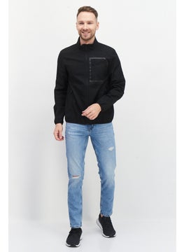 GEOX Men Solid Bomber Jacket, Black  - Image 3