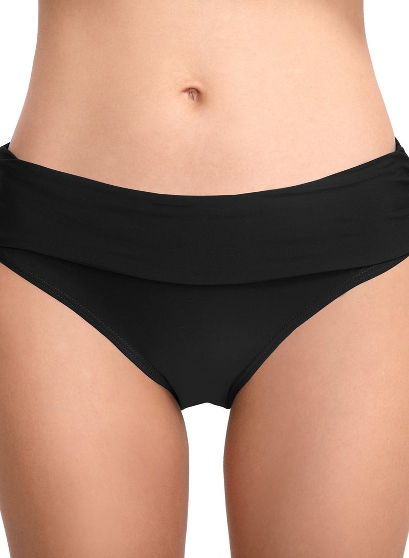 Loquat Stretch Hip Lift Pleated Swimming Trunks Solid Color Women's Swimming Briefs Beach Swimming Trunks  - Image 1