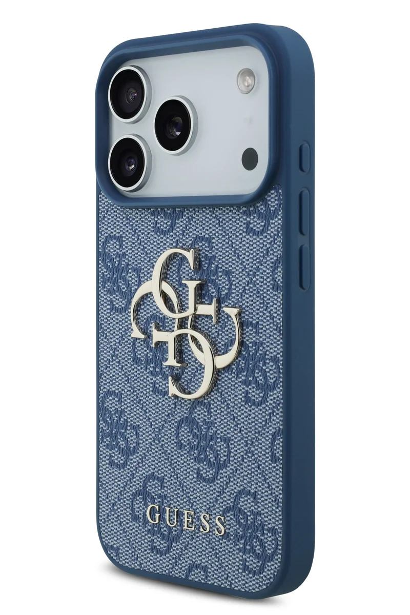 جس جراب iPhone 17 Pro مصنوع من جلد البولي يوريثان مع شبكة 4G كبيرة وشعار كلاسيكي / تصميم نحيف للغاية / خفيف الوزن / سهل التركيب - أزرق
