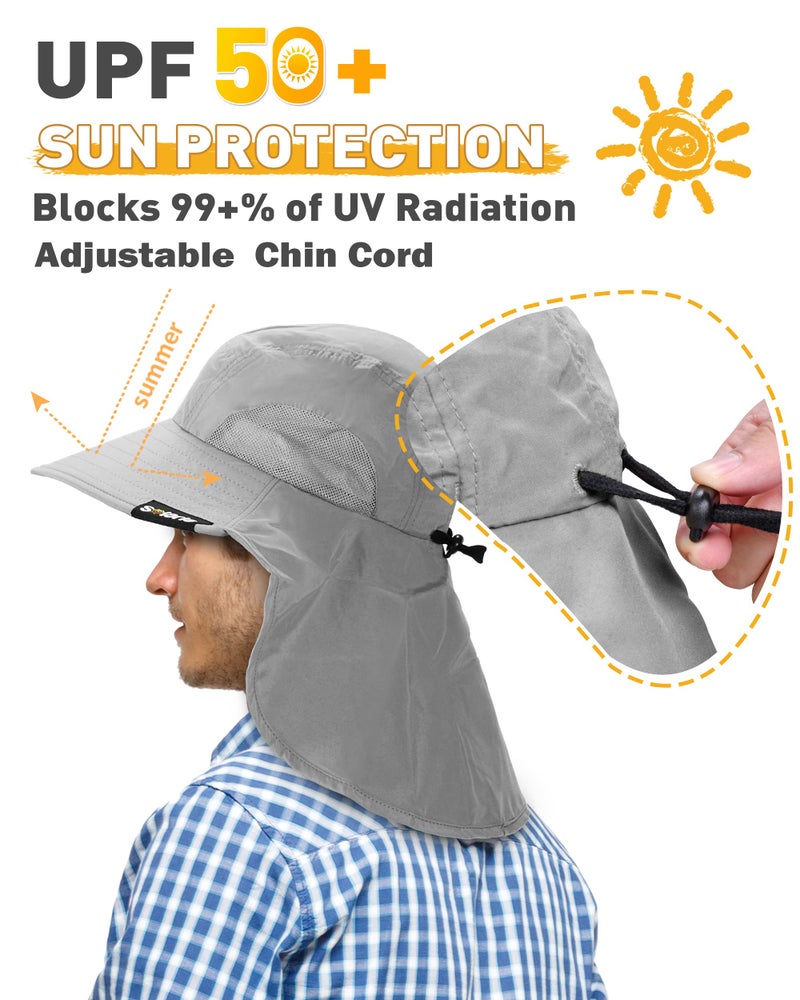 Tirrinia Neck Flap Fishing Safari Cap for Men & Women, Wide Brim Sun Hat for Outdoor Hiking, Camping, Gardening - Image 4