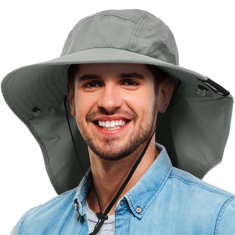 Tirrinia Neck Flap Fishing Safari Cap for Men & Women, Wide Brim Sun Hat for Outdoor Hiking, Camping, Gardening - Image 1