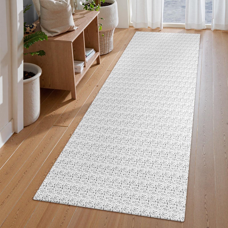 Collive Hallway Runner Rug 2x6 Kitchen Runner Rugs Non Slip Rubber Backed Gray Cotton Carpet Washable Farmhouse Rug Runners for Hallways Boho Floor Runners for Bedroom Entryway Laundry - Image 2