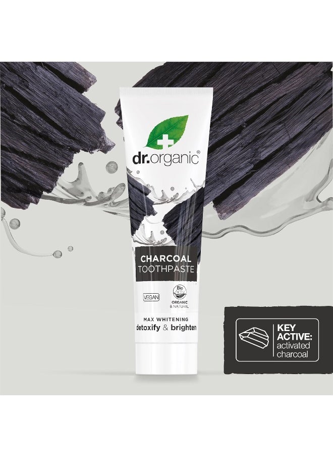 dr.organic - Dr Organic, Organic Charcoal Toothpaste, Natural, Vegan, Cruelty Free, Paraben & Sls Free, Whitening, 100Ml - Image 1