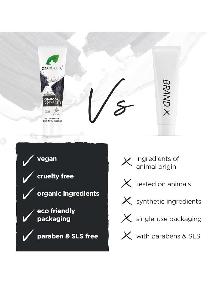 dr.organic - Dr Organic, Organic Charcoal Toothpaste, Natural, Vegan, Cruelty Free, Paraben & Sls Free, Whitening, 100Ml - Image 1
