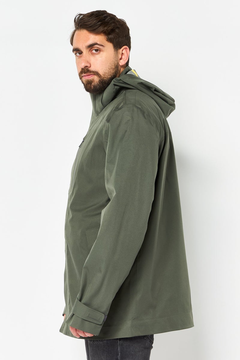 GEOX Men Solid Trench Coat, Green - Image 3