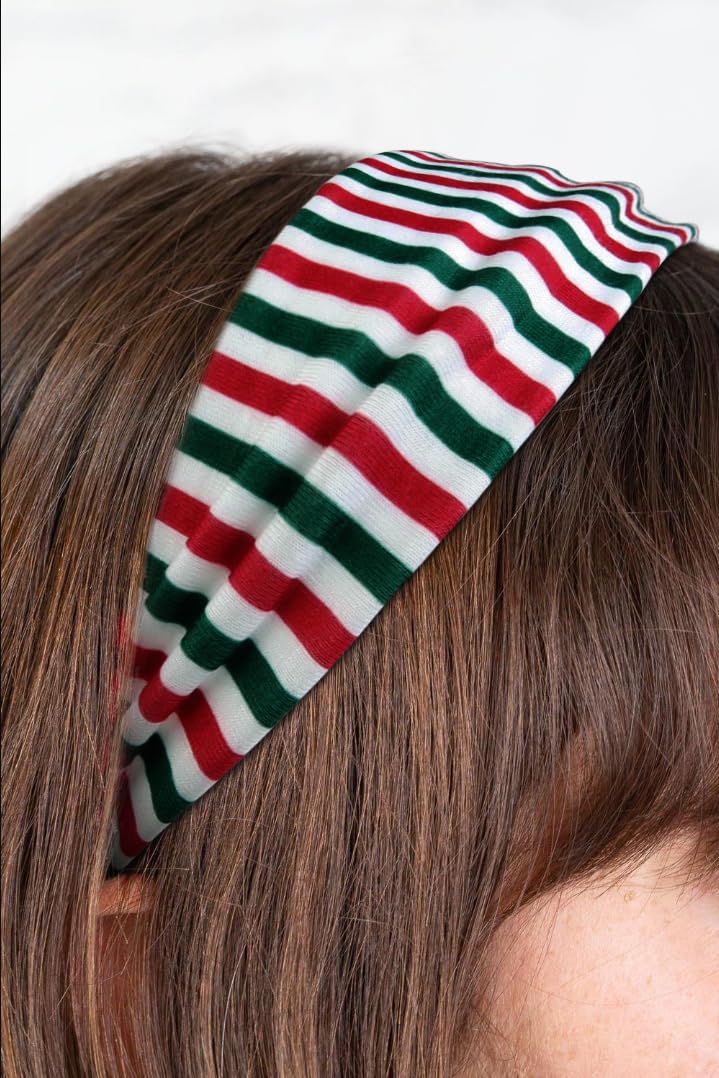 TERSE Headbands for Women Short Hair Striped Headbands Non Slip Elastic Sweat Hairbands Soft Fabric Hairbands Workout Yoga Running Sport Hair Accessories - Image 5