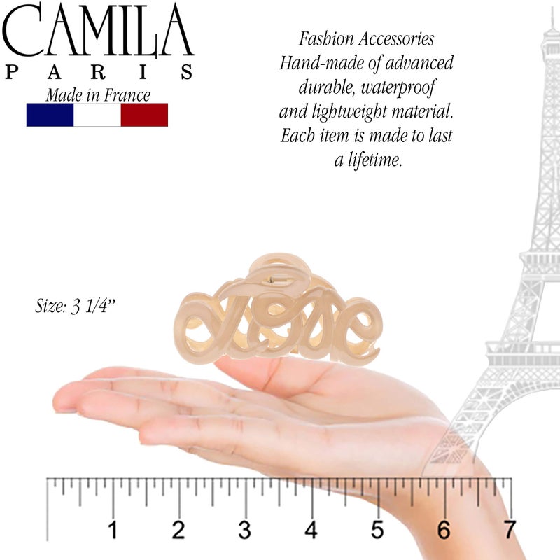 Camila Paris CP3046 French Hair Clip for Women, 3.25 inch Girls Hair Claw Clips Jaw Ivory Cellulose, Fashion Durable and Styling Hair Accessories for Women, Strong Hold No Slip Grip, Made in France - Image 3