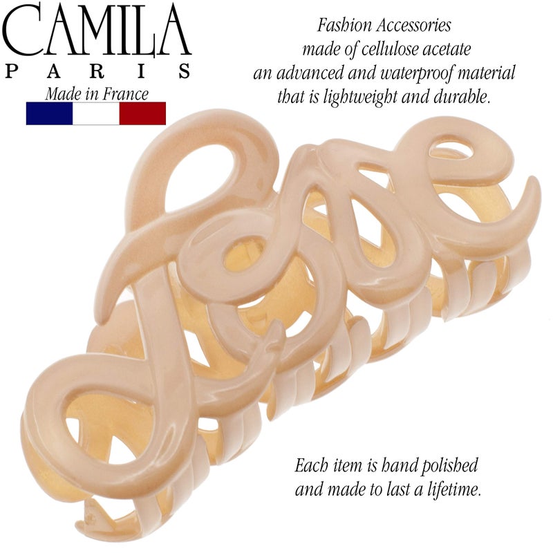 Camila Paris CP3046 French Hair Clip for Women, 3.25 inch Girls Hair Claw Clips Jaw Ivory Cellulose, Fashion Durable and Styling Hair Accessories for Women, Strong Hold No Slip Grip, Made in France - Image 4