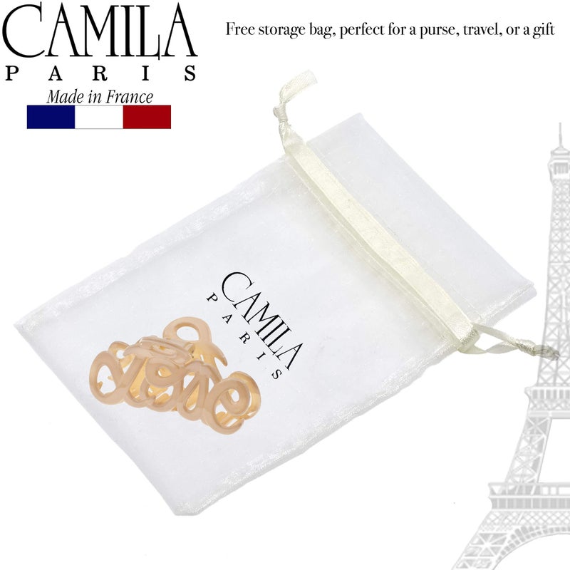 Camila Paris CP3046 French Hair Clip for Women, 3.25 inch Girls Hair Claw Clips Jaw Ivory Cellulose, Fashion Durable and Styling Hair Accessories for Women, Strong Hold No Slip Grip, Made in France - Image 5