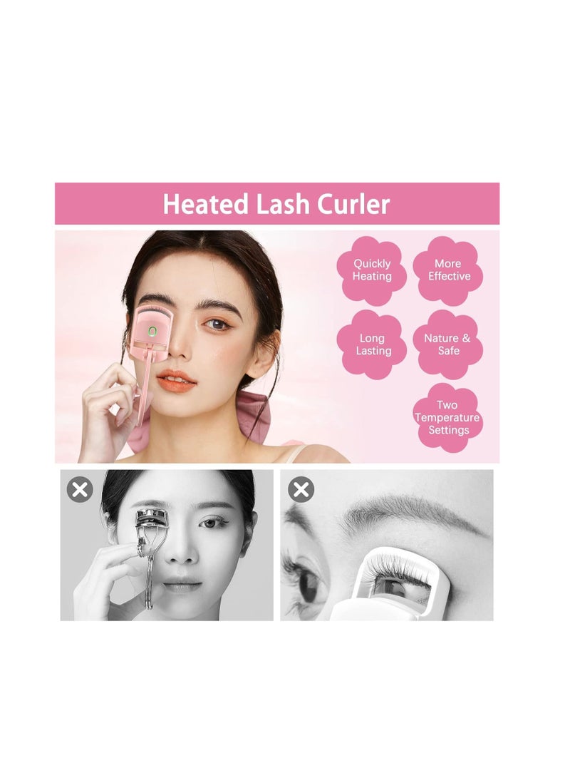 Heated Eyelash Curler, Natural Fast Eyelash Curler Long Lasting Heated Eyelash Curler USB Rechargeable Eyelash Curler for Eyelash Curling All Day - Image 4