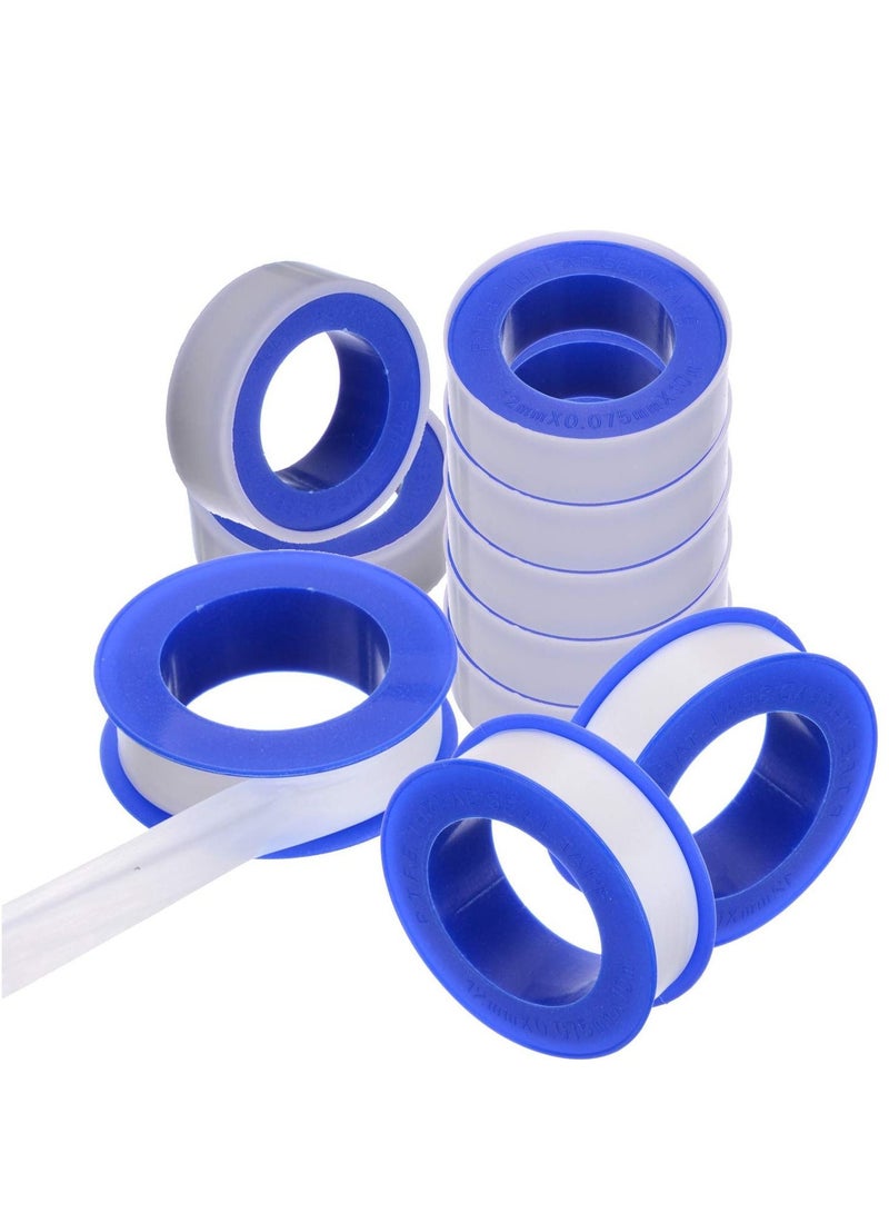 Y&D 10 Rolls of Waterproof Raw Material Plumber's Tape for Plumbing Faucet Sealant Tape, Sealing Thread Shower Head (1/2" Wide X 394" Long) - Image 1