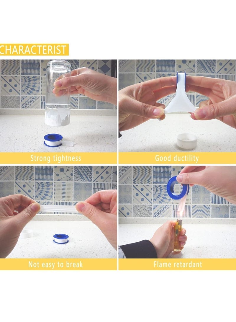 Y&D 10 Rolls of Waterproof Raw Material Plumber's Tape for Plumbing Faucet Sealant Tape, Sealing Thread Shower Head (1/2" Wide X 394" Long) - Image 5