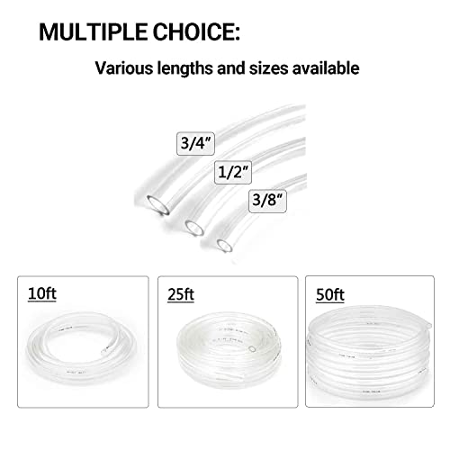 Geowaky 3/4’’ ID × 1’’ OD - 50 ft Clear Vinyl Tubing Flexible PVC Tube,Lightweight Plastic Tubing,Oil Resistant Hybrid Multipurpose Industrial Vinyl Hose - Image 5