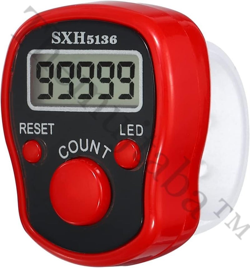 TheMujtaba Digital Tasbeeh Hand Tally Counter Finger Ring Digital Counting Machine Counter Tasbeeh & Jaap mala for Counting Purpose with LED (Red) - Image 3