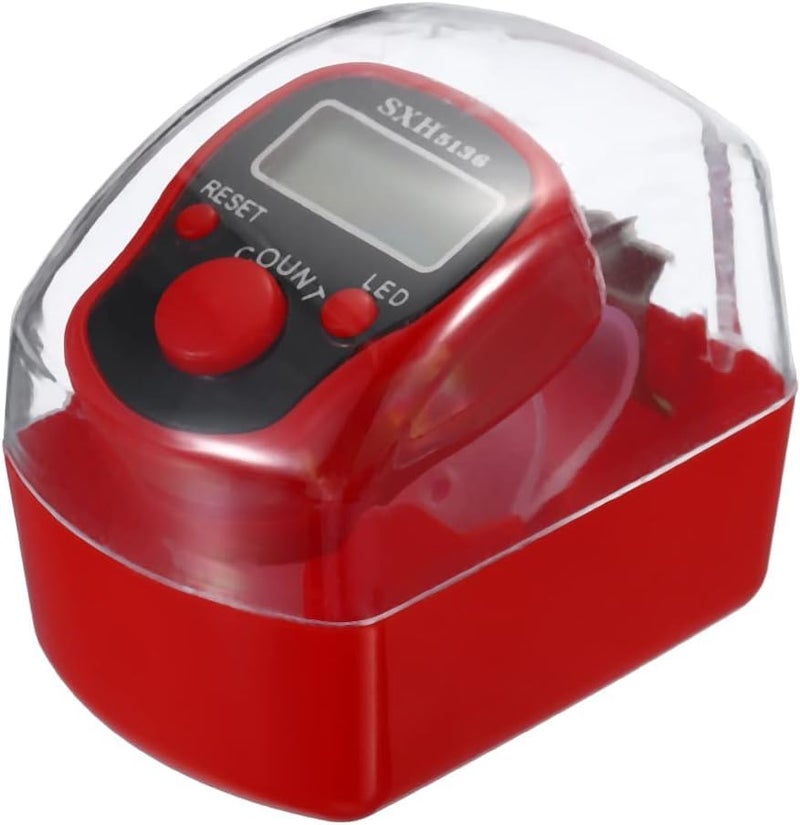 TheMujtaba Digital Tasbeeh Hand Tally Counter Finger Ring Digital Counting Machine Counter Tasbeeh & Jaap mala for Counting Purpose with LED (Red) - Image 1