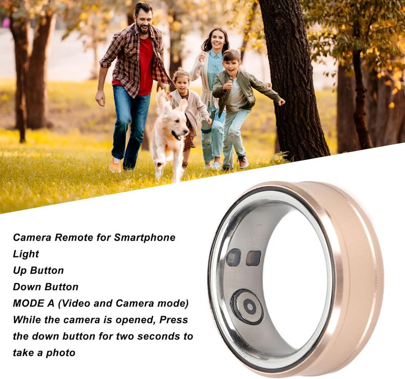 حلقة اللياقة البدنية الذكية ، حلقة بلوتوث 5.1 الذكية مع NFC ، تمرير الفيديو ، قلب صفحة الكتاب ، مراقبة درجة حرارة الجسم النوم خطوة العداد حلقة الصحة الذكية (18) - Image 5