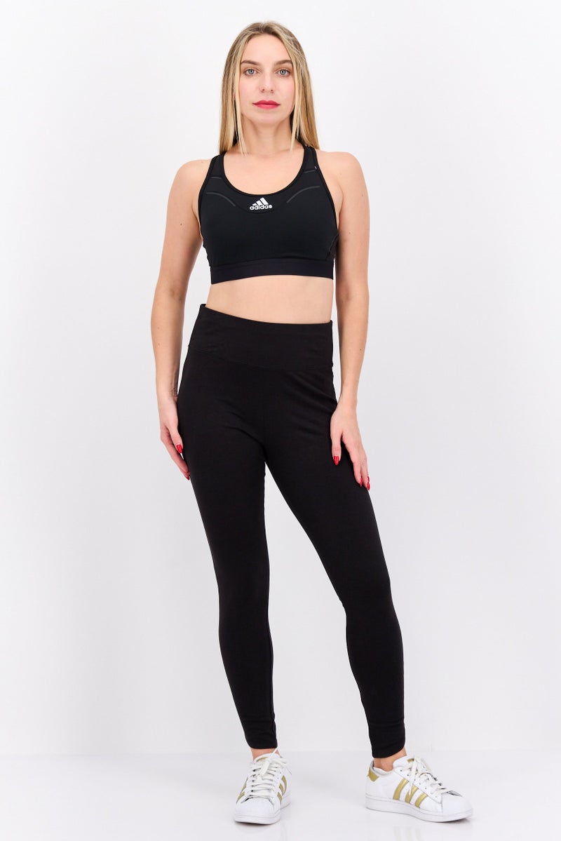 Adidas Women Brand Logo Padded Sports Bra, Black - Image 4