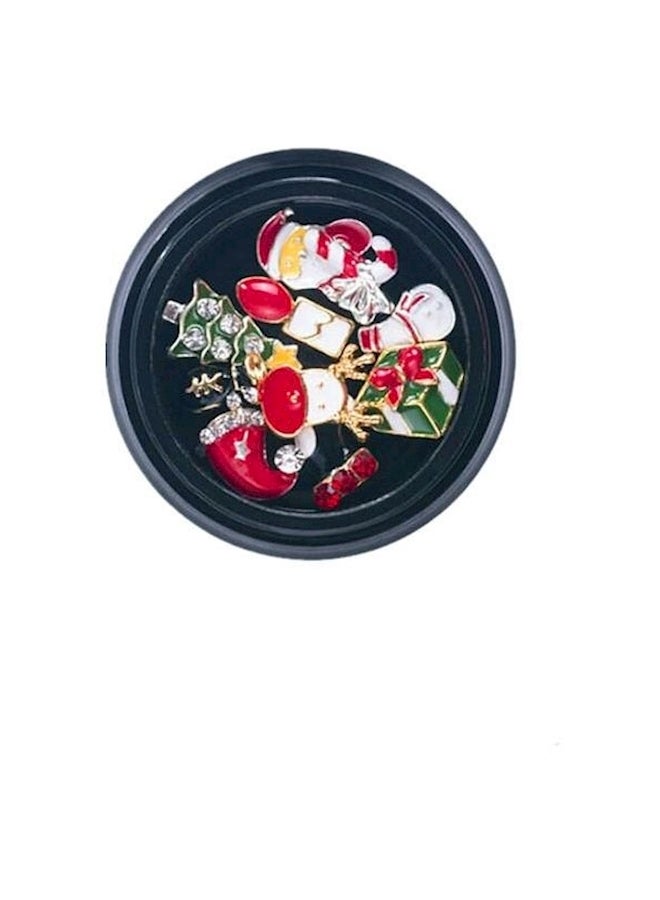 10-Piece 3D Diamonds Nail Art Decorations Charms Set Multicolour