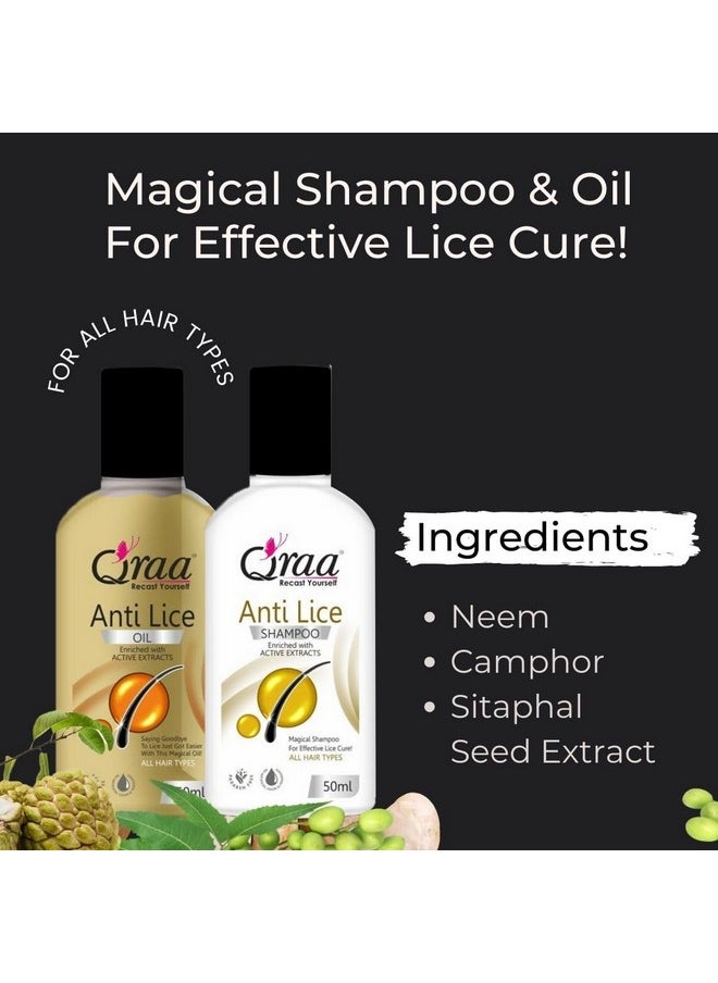 Qraa Qraa Anti Lice Oil with Shampoo (New Pack of 4 x 50ml)|Made with Neem, Reetha & Shikakai |Trusted by Mothers | Safe for Babies, Children, Men & Women  - Image 3