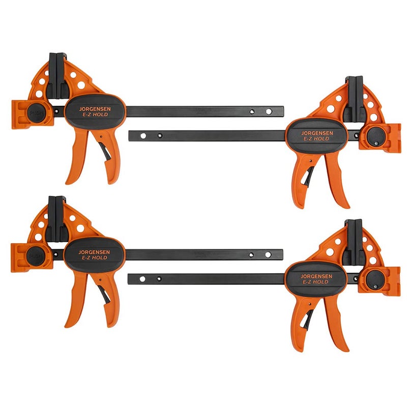 Jorgensen 6" Spreader/Bar Clamp Set, 4-pack,One-Hand Light Duty E-Z Hold Clamp/Spreader, 99216A,Black Orange - Image 1