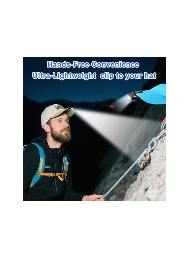 S-TOP Rechargeable EDC Flashlight Handheld Flashlight with Clip on Cap Visor Light&Magnetic Perfect Torch for Inspection, Work, Repair, Hiking, Household, Camping and More (Black) - Image 3